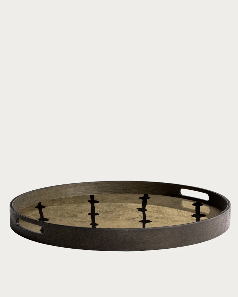 Tablett GILDED LAYERS BROWN DOTS - Ø48