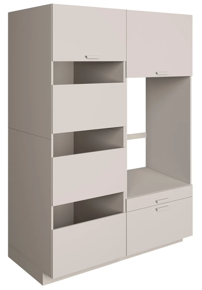 Badezimmermöbel-Set Holv mit einem Ein-Kammer-Schrank für die Waschmaschine, 135 cm, Kaschmir