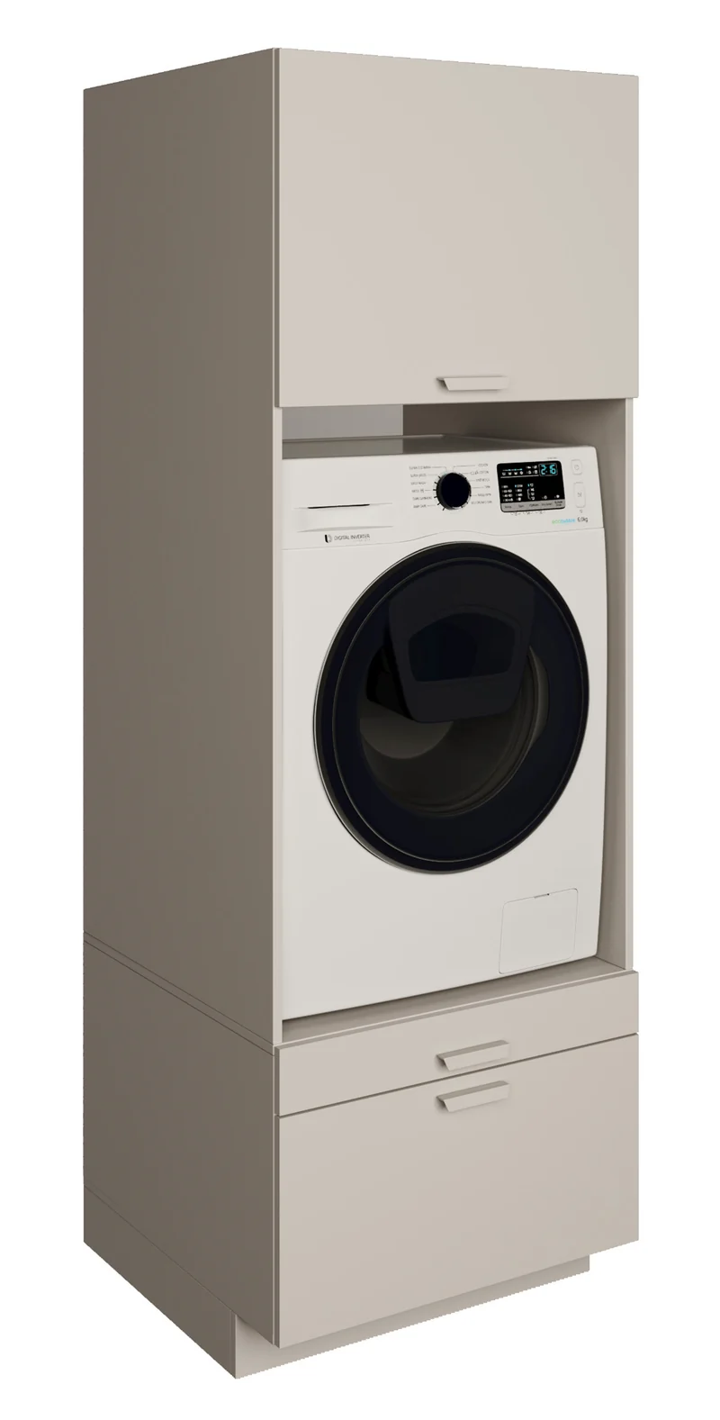 Badezimmermöbel-Set Holv mit einem Ein-Kammer-Schrank für die Waschmaschine, 135 cm, Kaschmir