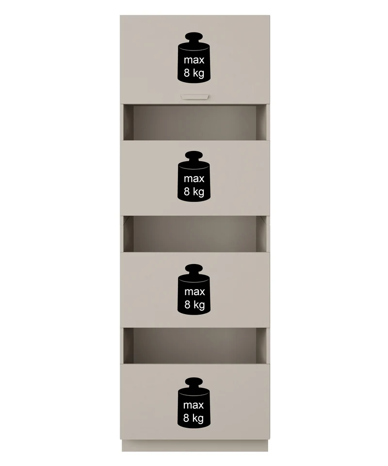 Badezimmermöbel-Set Holv mit zweikammerigem Schrank über der Waschmaschine, 135 cm, Kaschmir