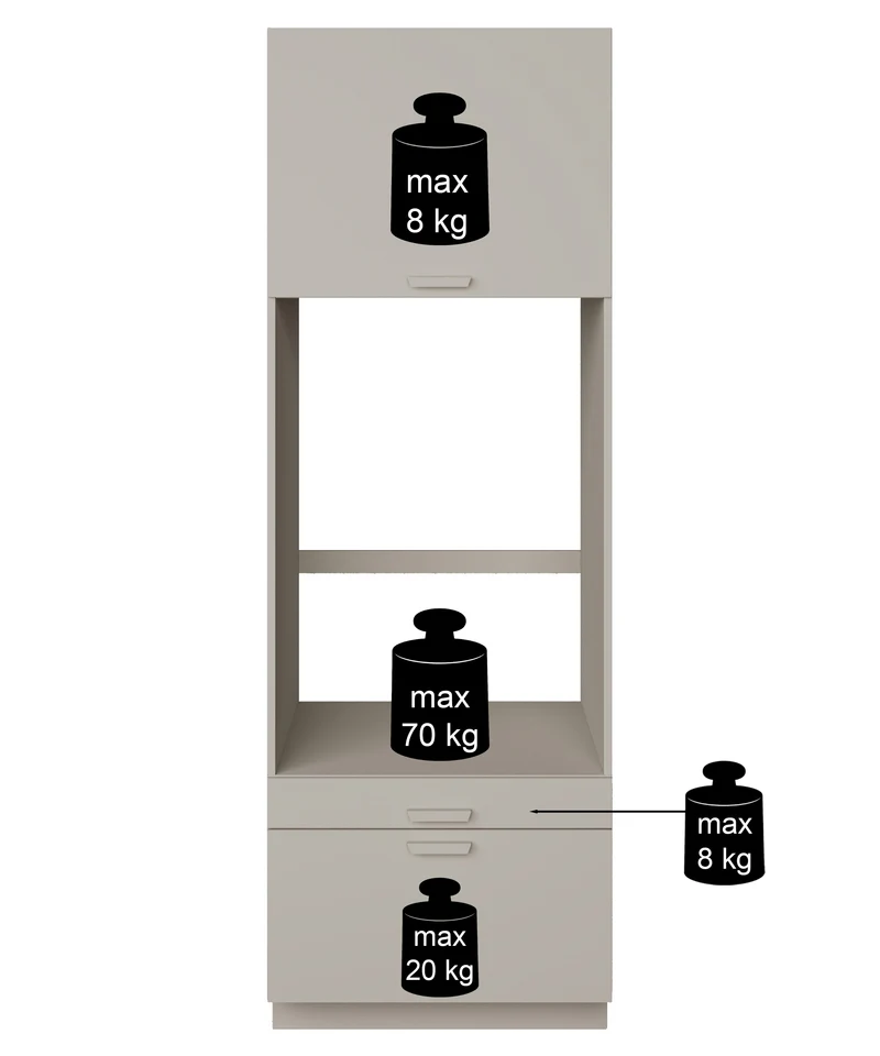 Badezimmermöbel-Set Holv mit einem Ein-Kammer-Schrank für die Waschmaschine, 135 cm, Kaschmir