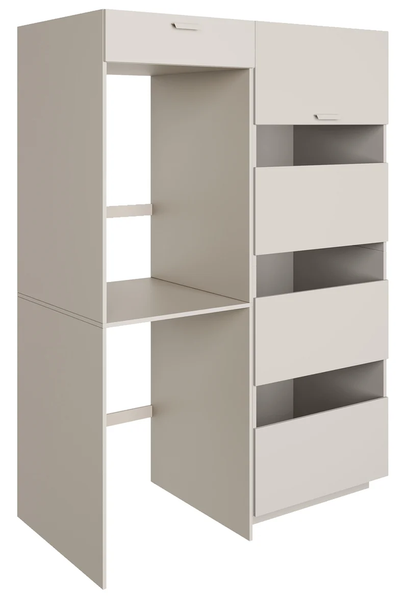 Badezimmermöbel-Set Holv mit zweikammerigem Schrank über der Waschmaschine, 135 cm, Kaschmir