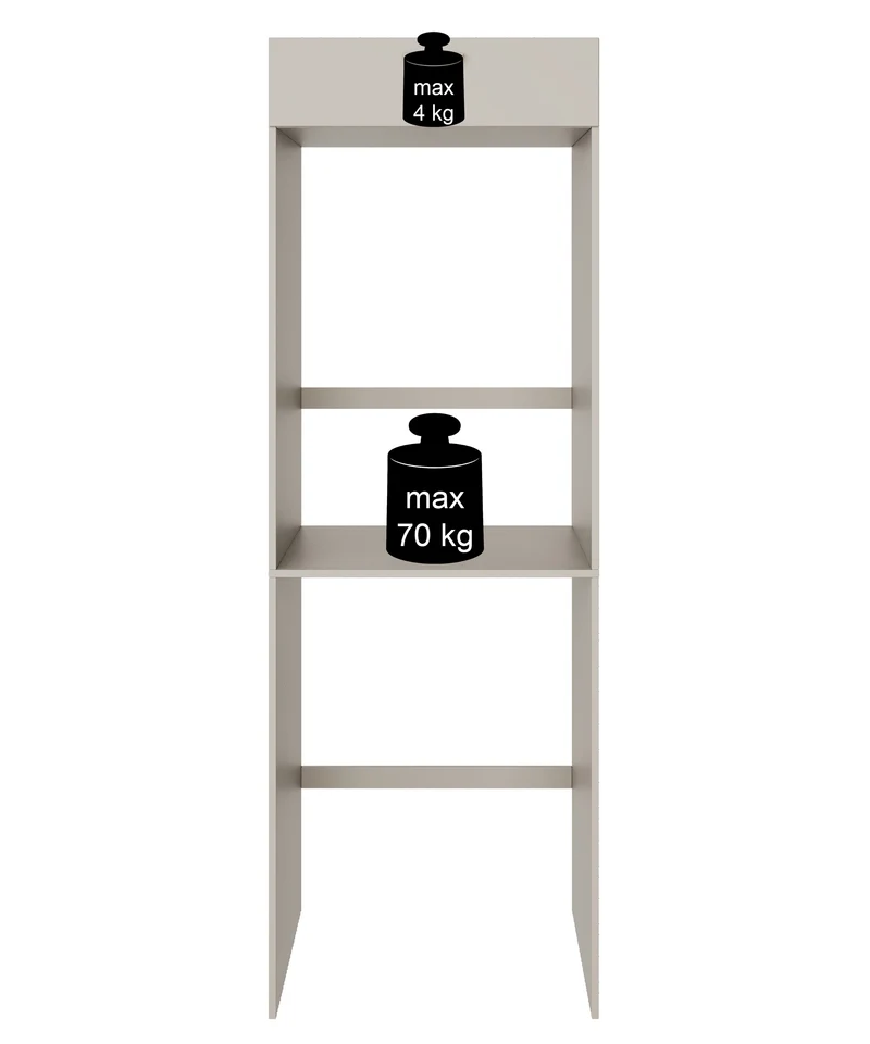 Badezimmermöbel-Set Holv mit zweikammerigem Schrank über der Waschmaschine, 135 cm, Kaschmir