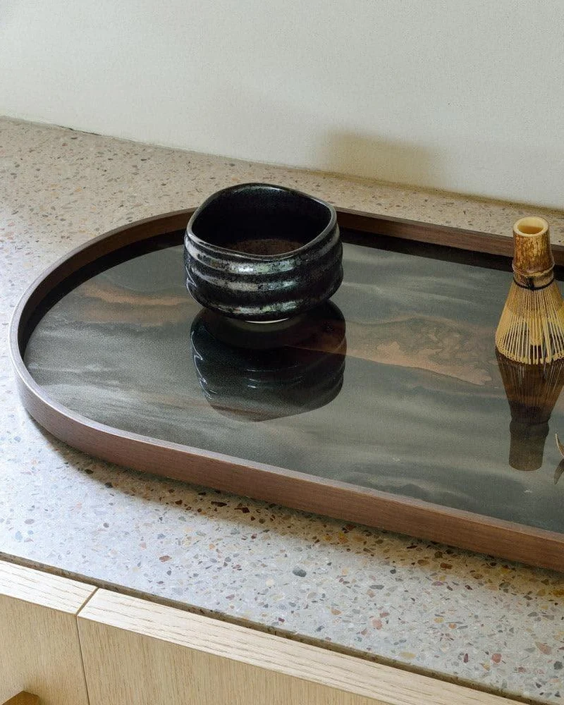 Glasstablett BRONZE ORGANIC Oblong - 71x36