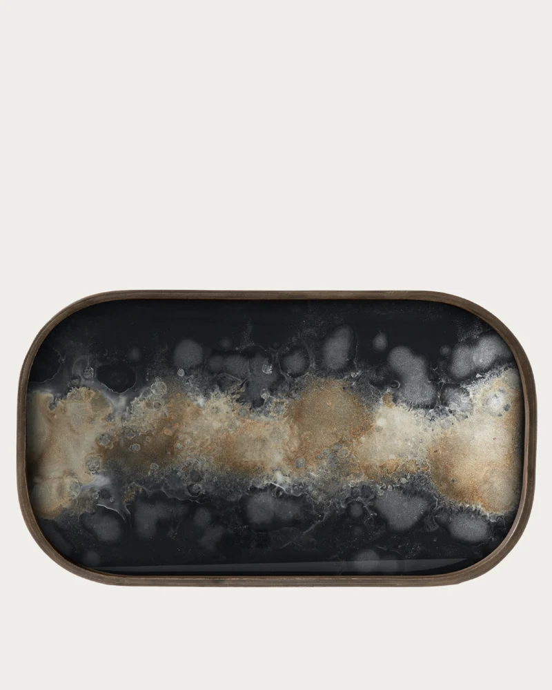 Glasstablett CLASSICS Black Organic - 42x24