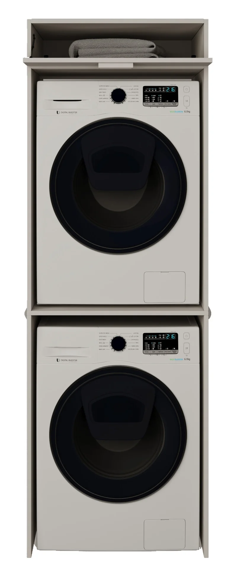Zweikammer-Hängeschrank über der Waschmaschine Holv 68 cm Kaschmir