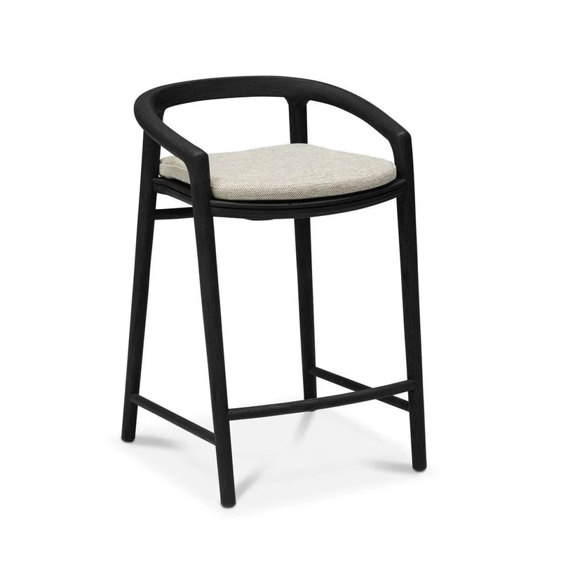 Barstuhl SOLID Teak Nero - H61