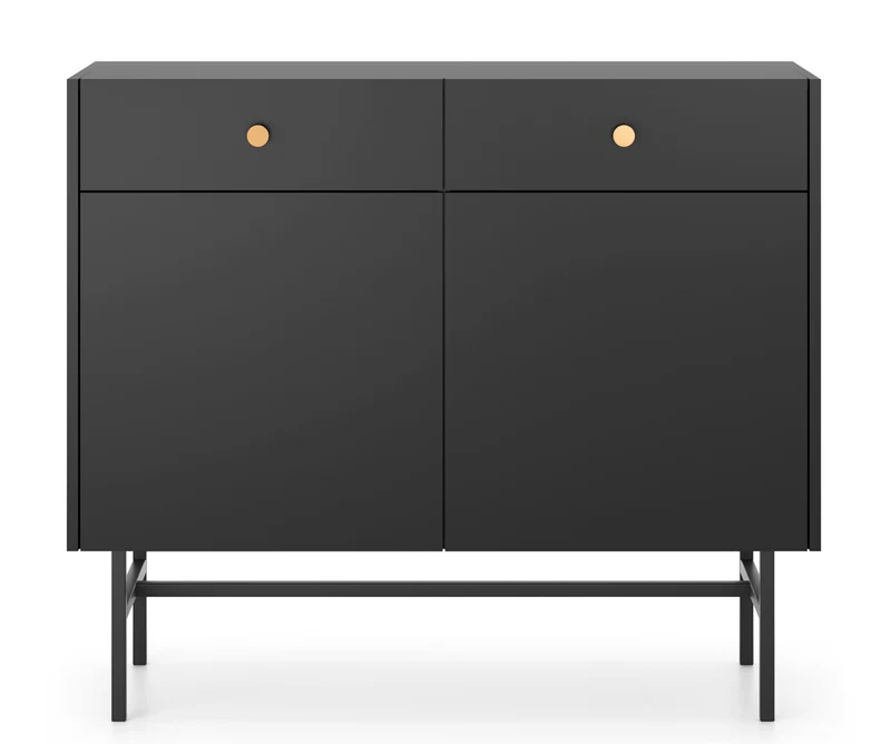 Zweitrüriger Divenos-Kommode mit Schubladen 104 cm Schwarz
