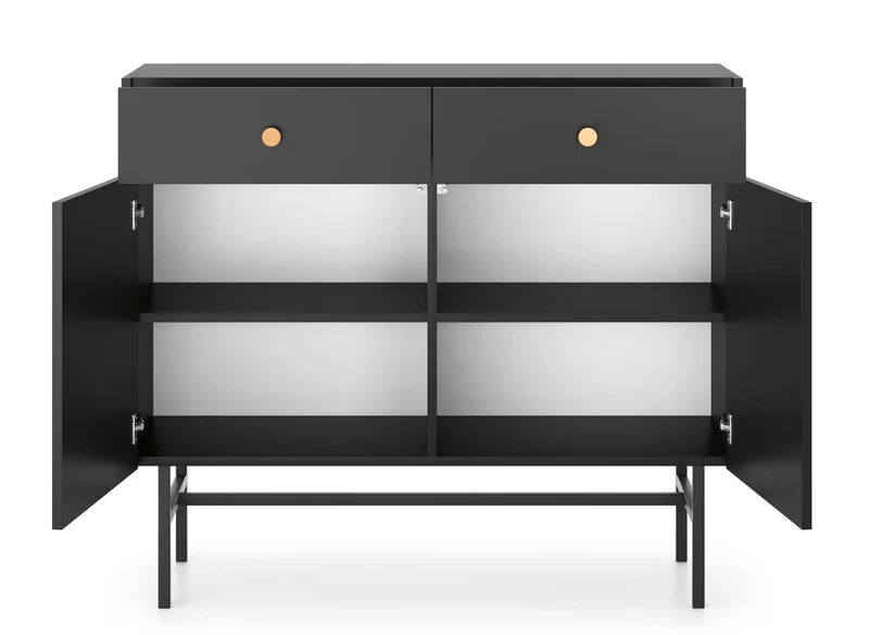 Zweitrüriger Divenos-Kommode mit Schubladen 104 cm Schwarz