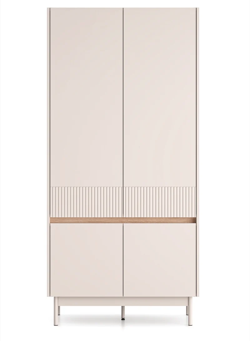 Vier­türiger Schrank Dunea 92 cm Kaschmir/Eiche