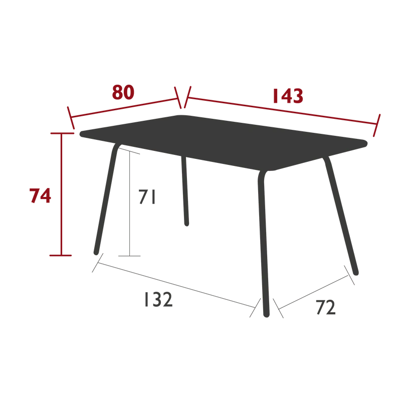 Gartentisch LUXEMBOURG - 143x80