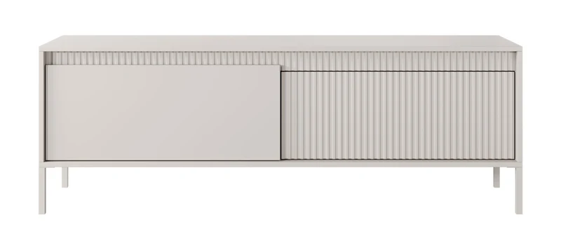 TV-Schrank Falsetto, zweiflügelig mit gerillter Front, 154 cm, beige