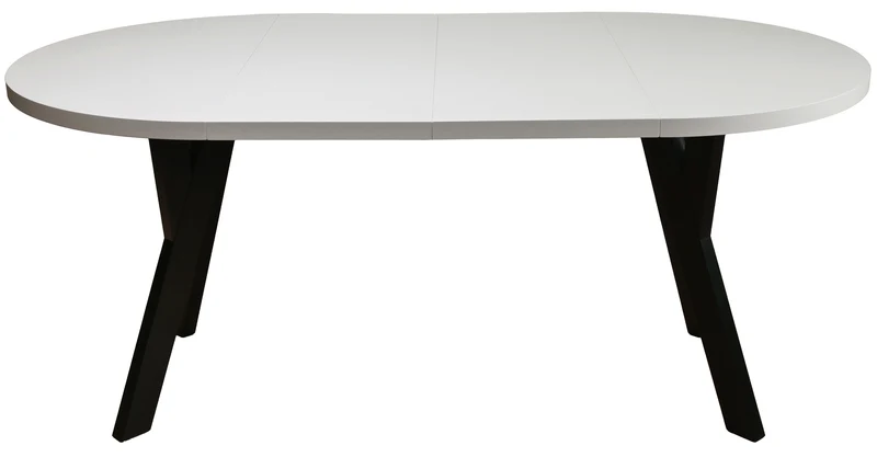 Ausziehbarer Esstisch Osenness 100-180x100 cm Kaschmir mit schwarzen Beinen