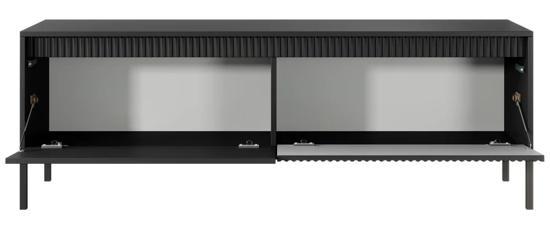 Falsetto TV-Schrank, zweiflügelig mit gerillter Front, 154 cm, schwarz