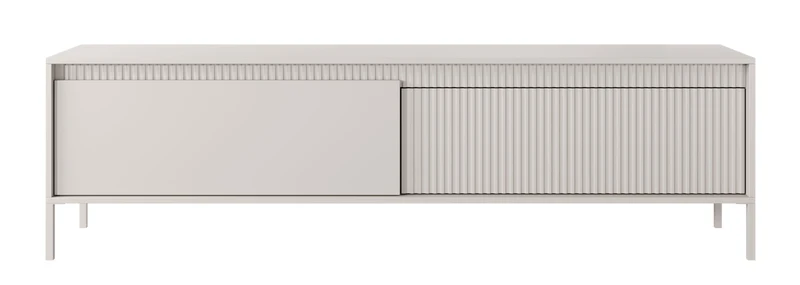 Falsetto TV-Schrank mit zwei Türen und geriffelter Front, 187 cm, beige