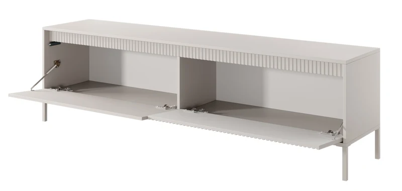 Falsetto TV-Schrank mit zwei Türen und geriffelter Front, 187 cm, beige