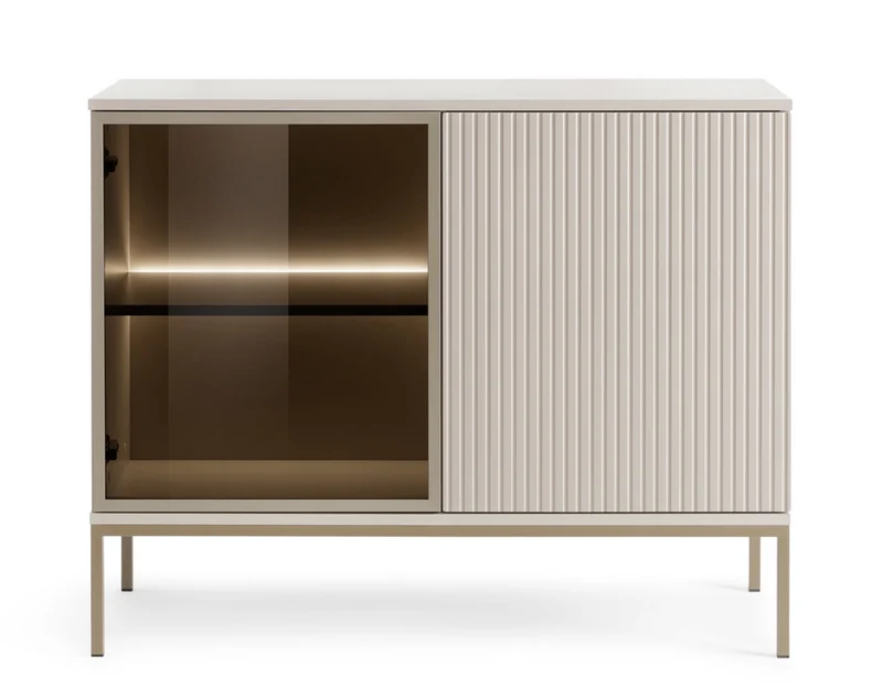 Kommode Tosena mit zwei Türen und LED-Beleuchtung 104 cm Kaschmir