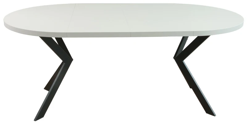 Ausziehbarer Esstisch Callions 100-180x100 cm Kaschmir mit schwarzen Beinen