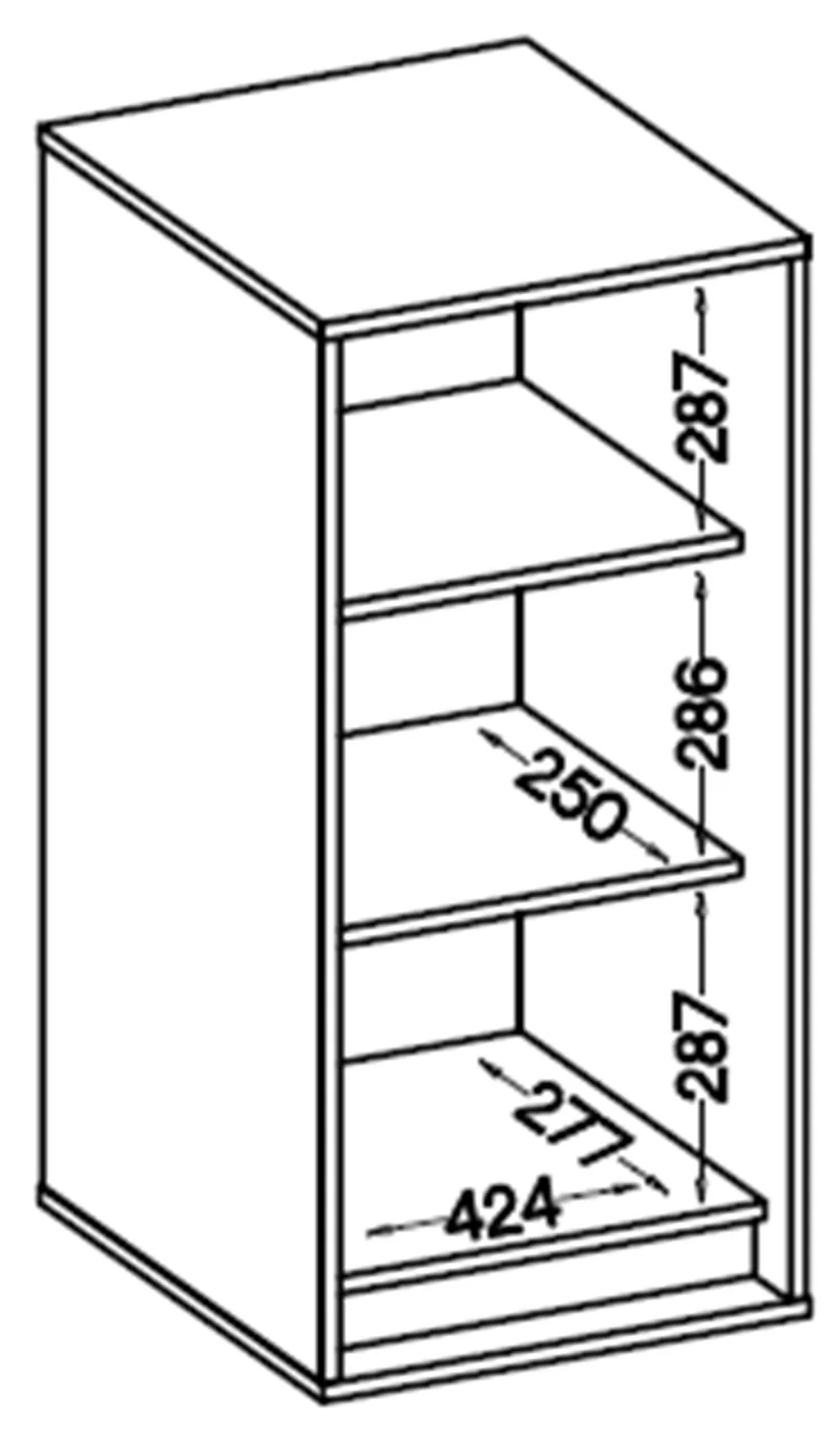 Hängeschrank Osaka mit geriffelter Front, 46 cm, Eiche Evoke