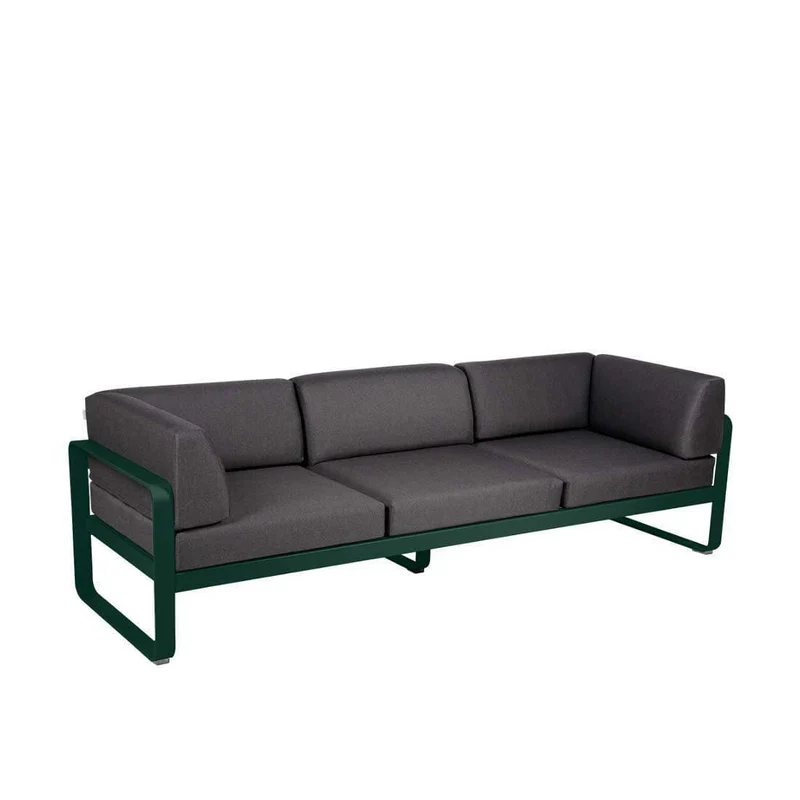 Gartensofa BELLEVIE - 3-Sitzer mit Seitenkissen
