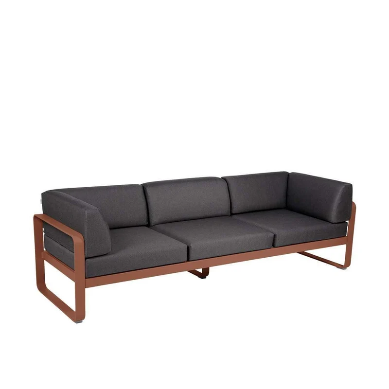 Gartensofa BELLEVIE - 3-Sitzer mit Seitenkissen