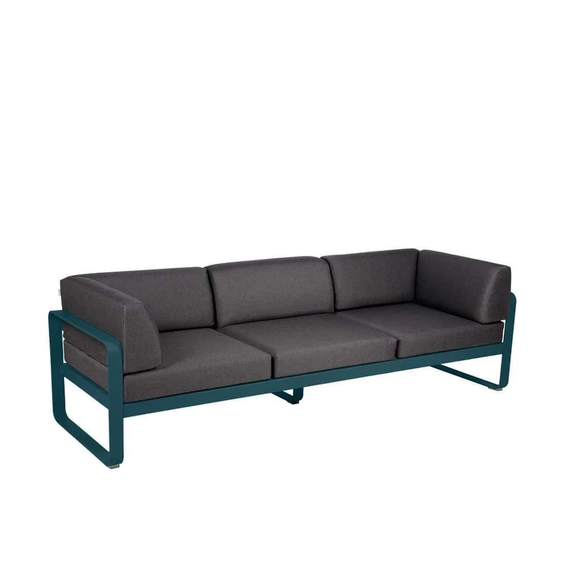 Gartensofa BELLEVIE - 3-Sitzer mit Seitenkissen
