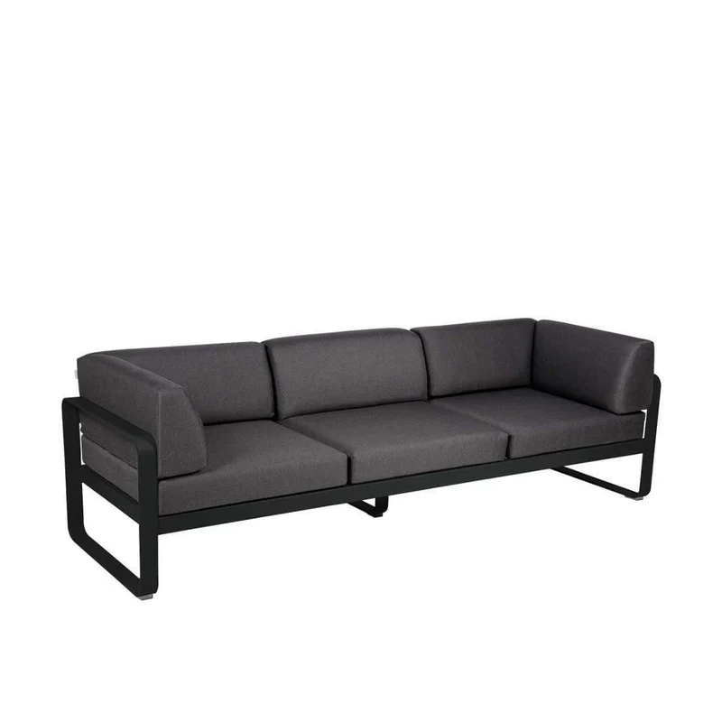 Gartensofa BELLEVIE - 3-Sitzer mit Seitenkissen