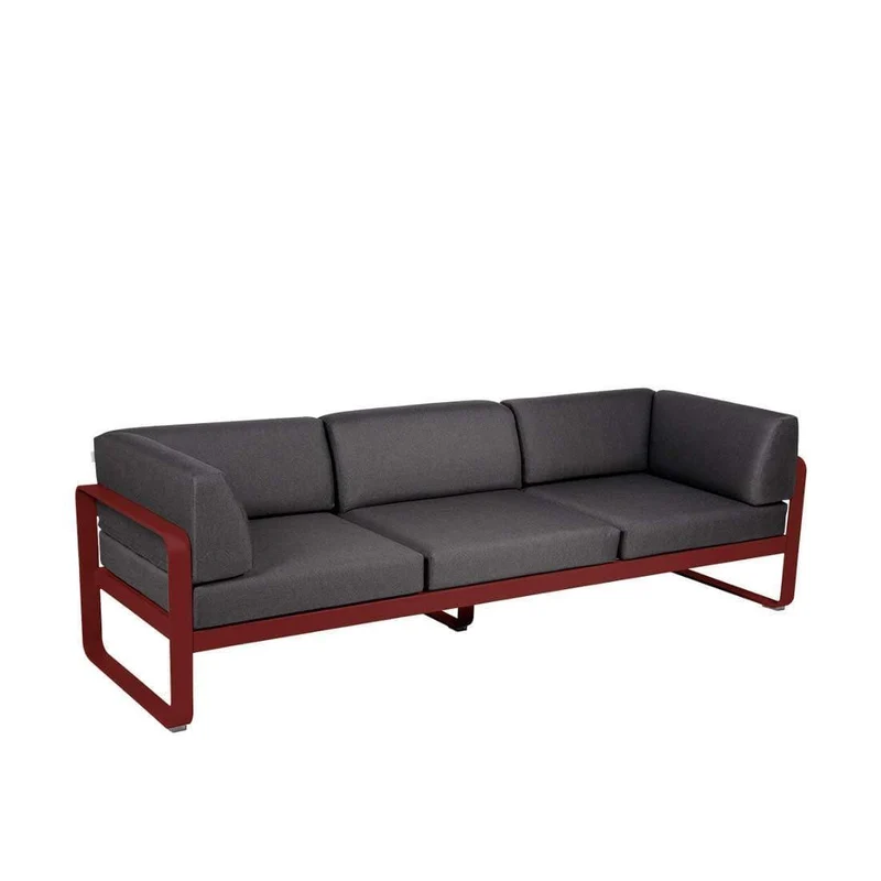 Gartensofa BELLEVIE - 3-Sitzer mit Seitenkissen