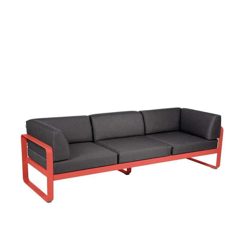 Gartensofa BELLEVIE - 3-Sitzer mit Seitenkissen