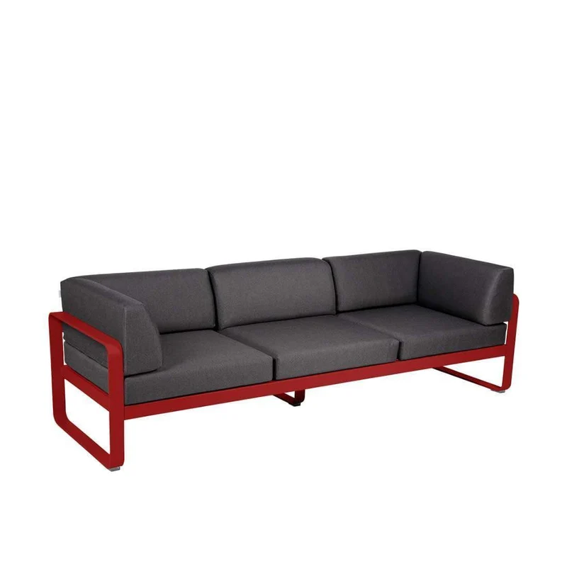 Gartensofa BELLEVIE - 3-Sitzer mit Seitenkissen