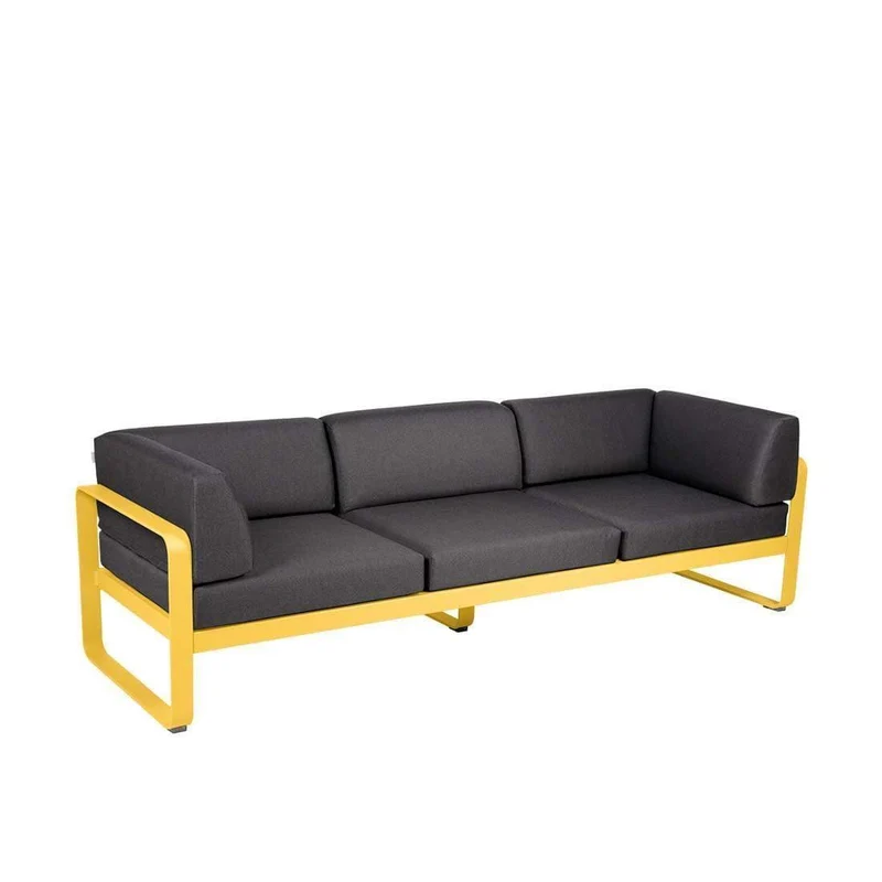 Gartensofa BELLEVIE - 3-Sitzer mit Seitenkissen