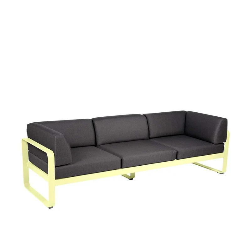 Gartensofa BELLEVIE - 3-Sitzer mit Seitenkissen