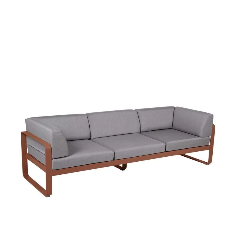 Gartensofa BELLEVIE - 3-Sitzer mit Seitenkissen
