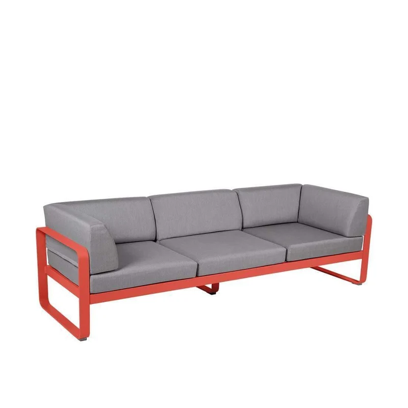 Gartensofa BELLEVIE - 3-Sitzer mit Seitenkissen