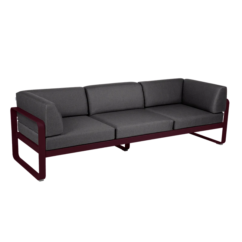 Gartensofa BELLEVIE - 3-Sitzer mit Seitenkissen