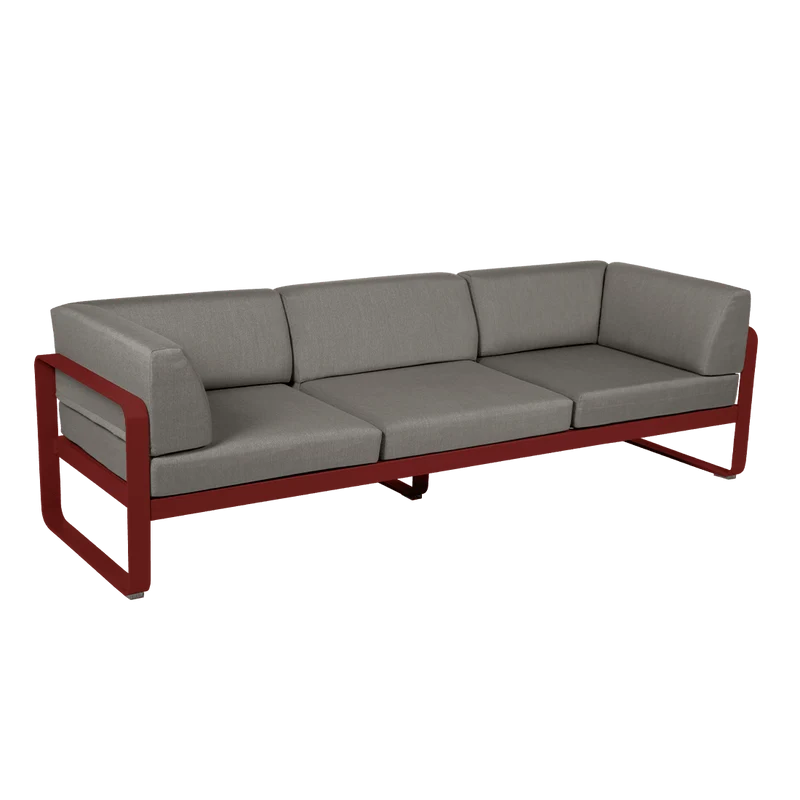 Gartensofa BELLEVIE - 3-Sitzer mit Seitenkissen