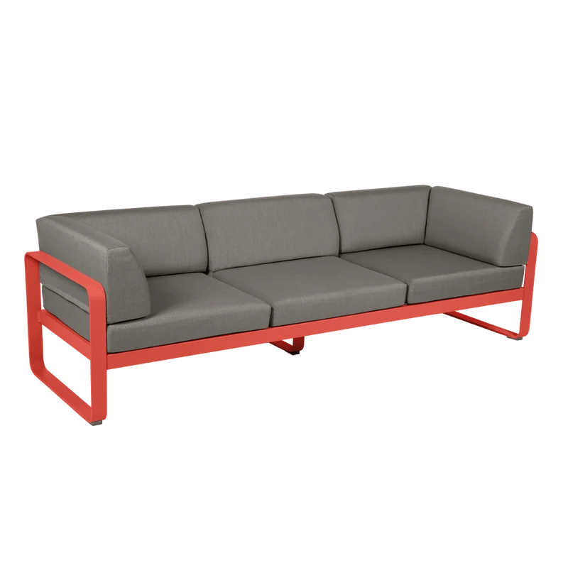 Gartensofa BELLEVIE - 3-Sitzer mit Seitenkissen