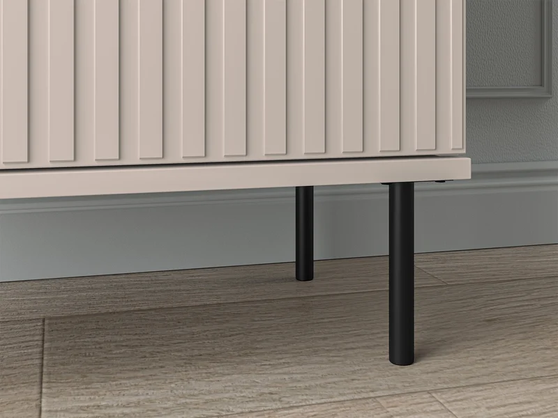 Flurschrank Caletto 55 cm, einflügelig, mit dekorativen Lamellen, beige