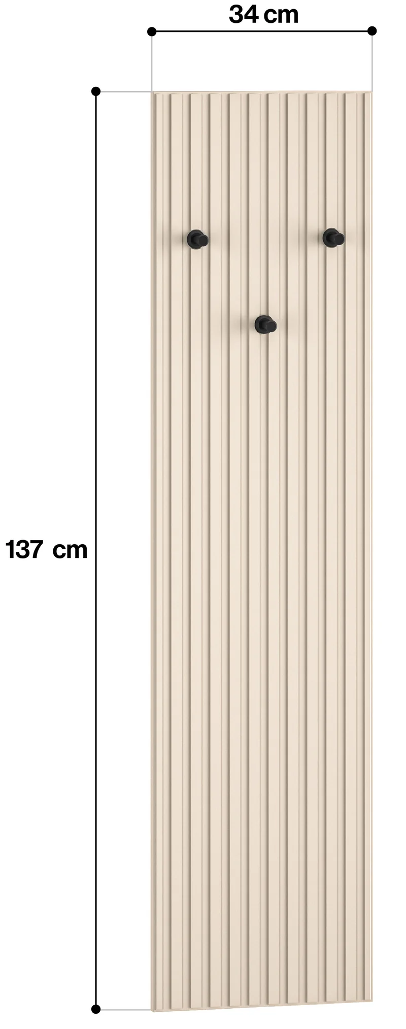 Wandhalter Caletto 34 cm dekorative Lamellen beige