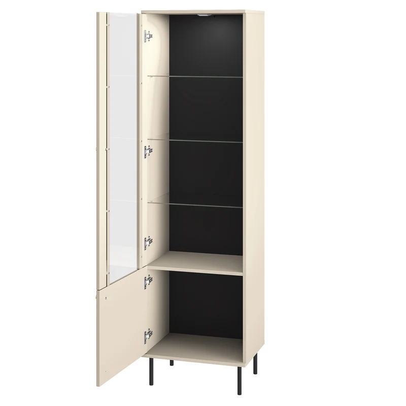 Einflügeliges Caletto-Schrankelement 55 cm mit dekorativen Lamellen, beige