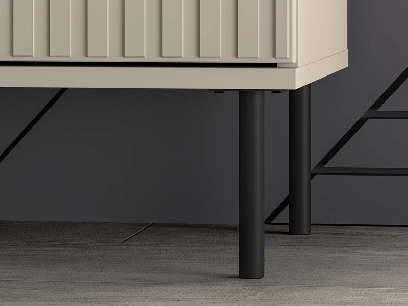 Zweiflügeliger Schrank Caletto 92 cm mit dekorativen Lamellen, beige