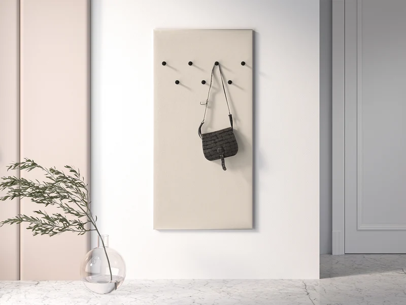 Beiger, gepolsterter Wandhaken Caletto, 68 cm