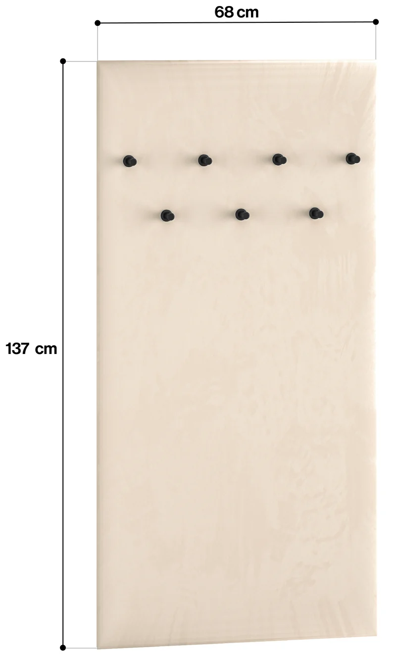 Beiger, gepolsterter Wandhaken Caletto, 68 cm