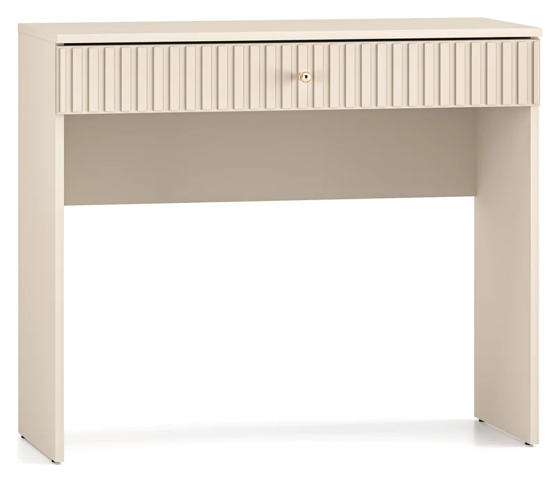 Caletto Schminktisch mit Schublade 92 cm, dekorative Lamellen, beige