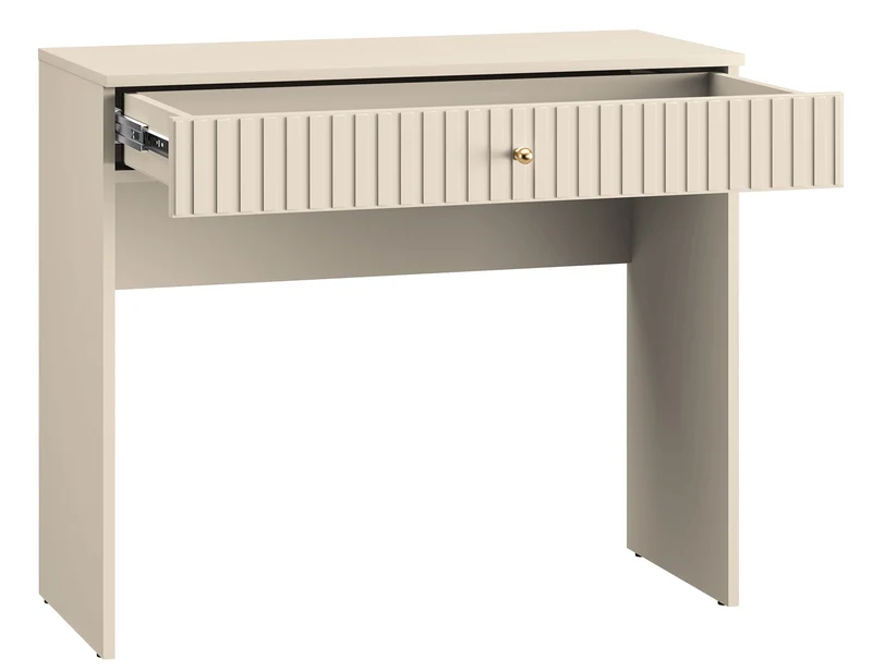 Caletto Schminktisch mit Schublade 92 cm, dekorative Lamellen, beige