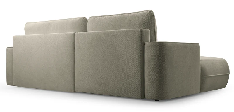Ecksofa mit Schlaffunktion Fuerro, L-förmig, linksseitig, mit Stauraum, hellbraun, geflochten, wasserabweisend