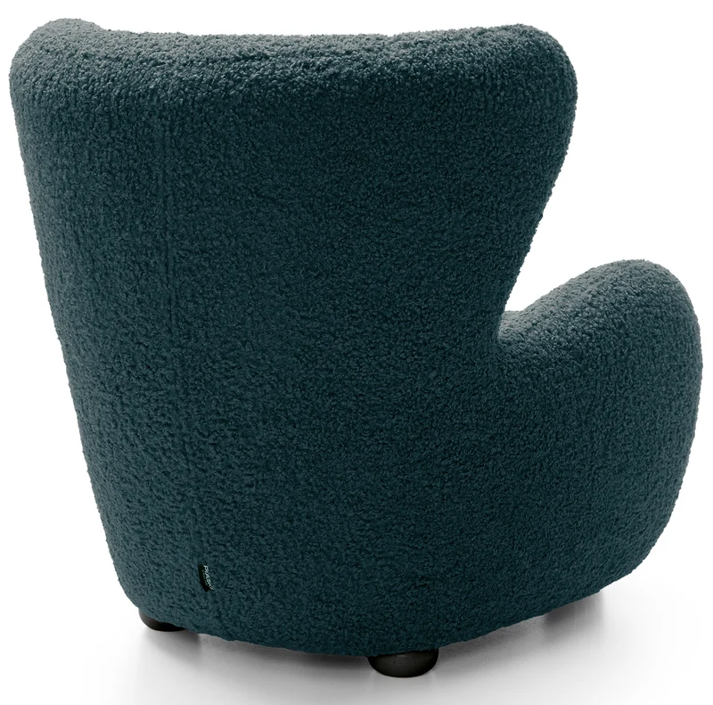 Milele Schalensitzstuhl türkis boucle mit schwarzen Beinen