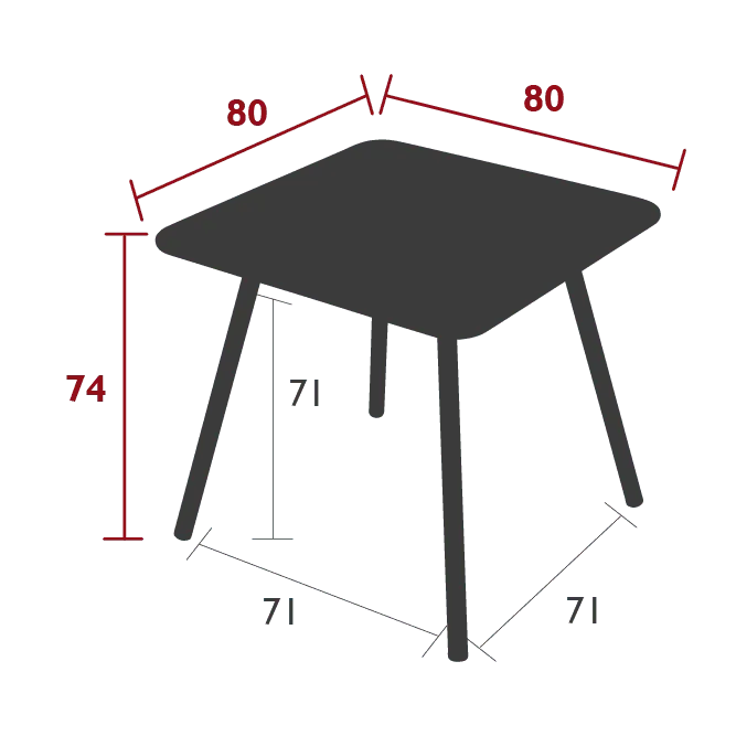Gartentisch LUXEMBOURG - 80x80