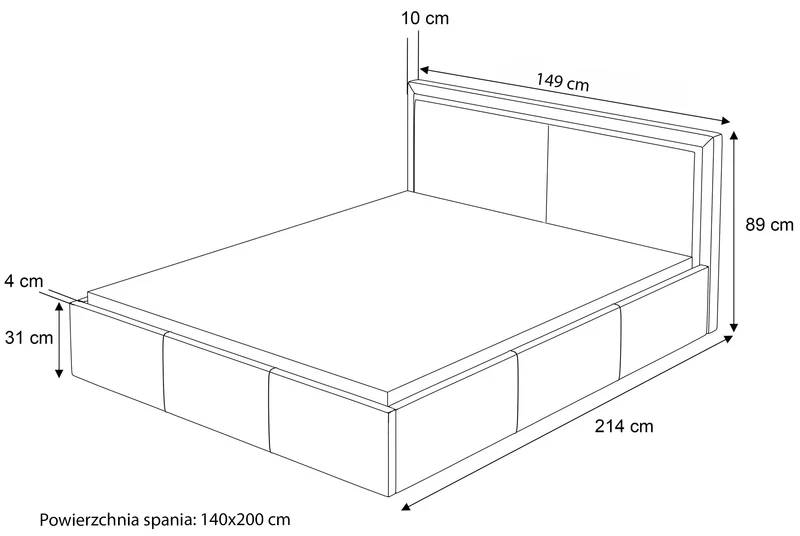 Polsterbett 140x200 cm Soave II mit Stauraum und Metallrahmen, Stahlvelours