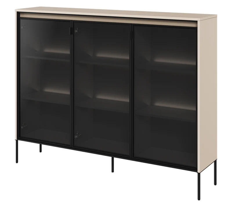Drehtürenschrank Trend 150 cm mit LED Beige